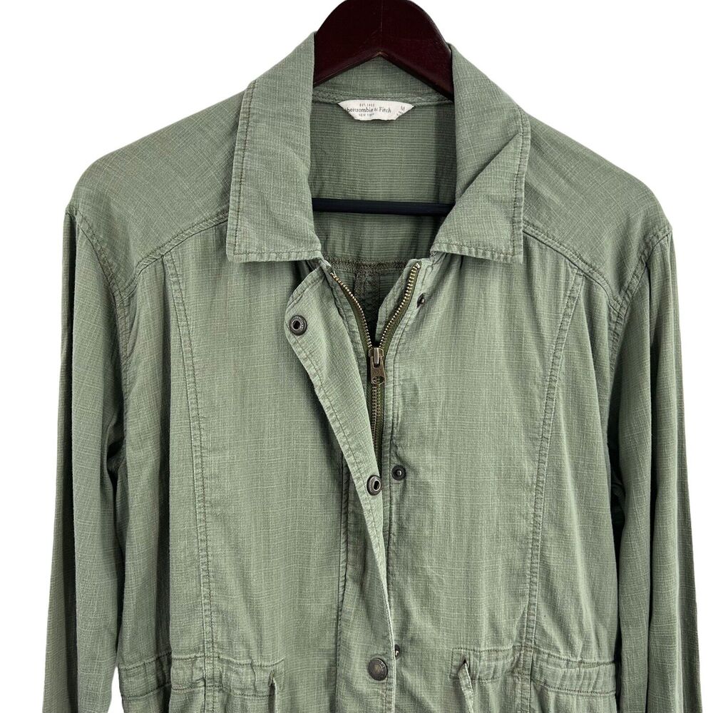 Abercrombie & Fitch Womens‎ Lightweight Zip Front Jacket Green Size Medium